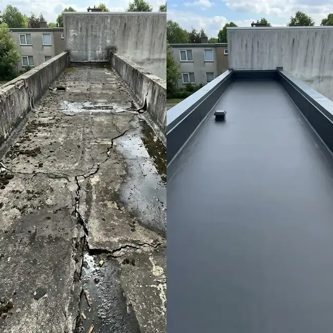 Before and After Waterproofing Project